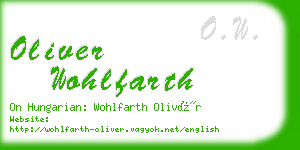 oliver wohlfarth business card